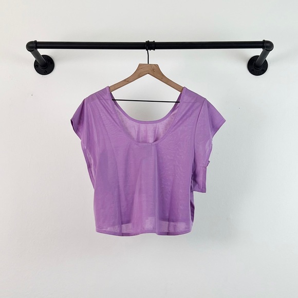 NWT Varley Shopbop Landon Tissue Jersey Short Sleeve Tee in Purple - Picture 8 of 9
